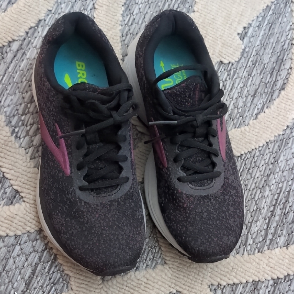 Brooks Women's Black Running Shoes with Purple Accents